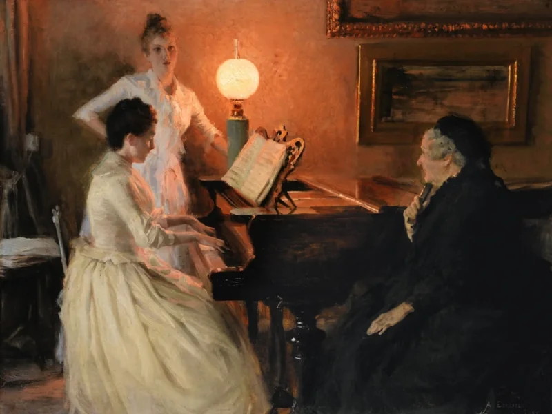 1854-Albert Gustaf Aristides Edelfelt - Al piano